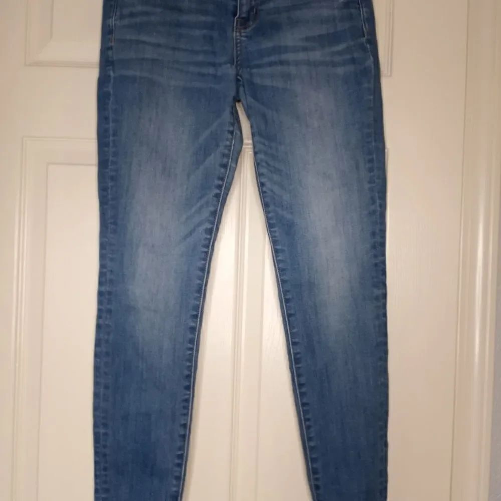 Women's AMERICAN EAGLE Ne(x)t Level Stretch Skinny Blue Jeans, Size 4 Long
